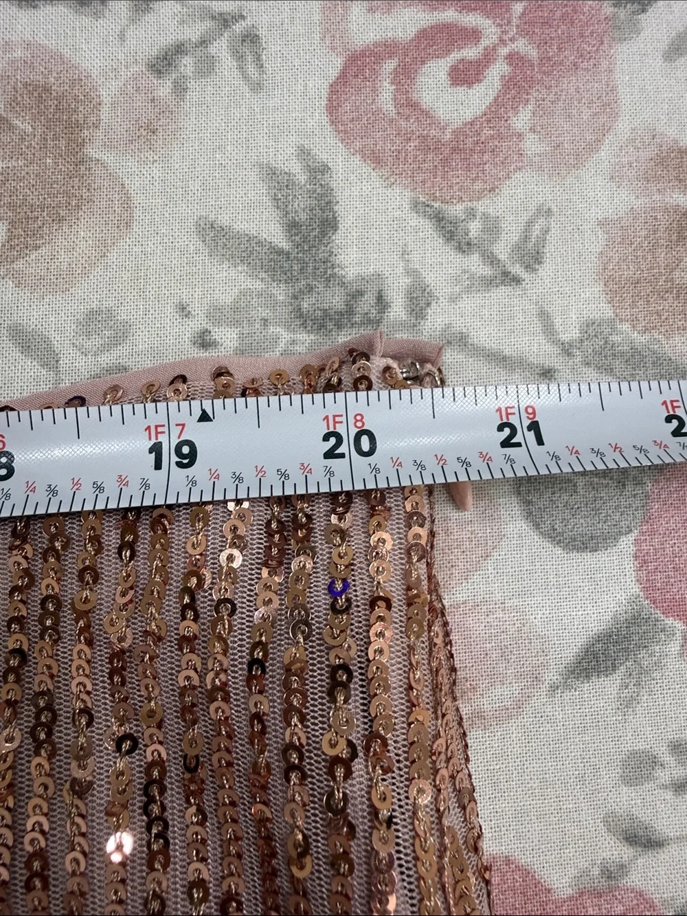 LOFT Plus Pink Sequin Skirt in‎ Rose Gold Size 16 Y2K Style